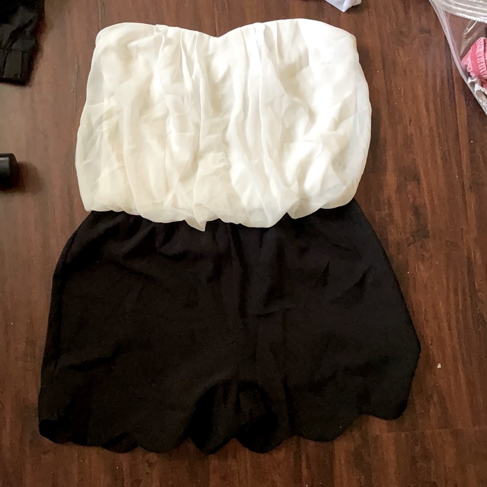 Jodi Krisoff white and black romper